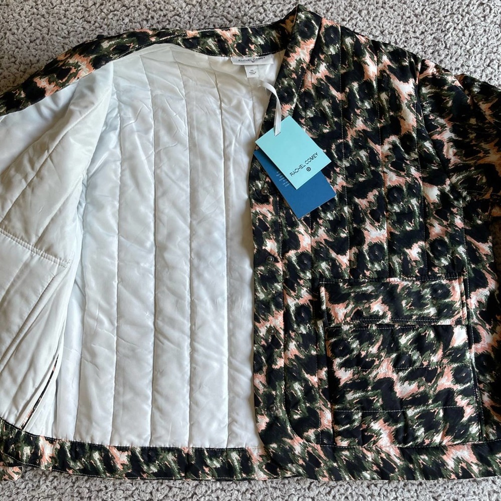 Rachel Comey x Target Green / peach Animal Print Cropped Quilted Jacket Size XL - Picture 5 of 6